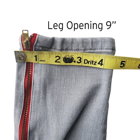 Etienne Marcel Skinny Jeans Grey Distressed Zed Side Zippers Size 26 - Picture 11 of 13